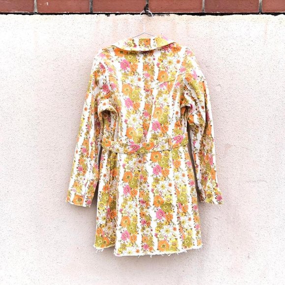 Show Me Your MUMU Groovy Floral Denim Jacket with Belt Women's XXL - Picture 4 of 4